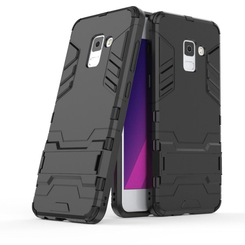 Cover Hoesje Samsung Galaxy A8 Rood Zwart Telefoonhoesje Ultrabestendig