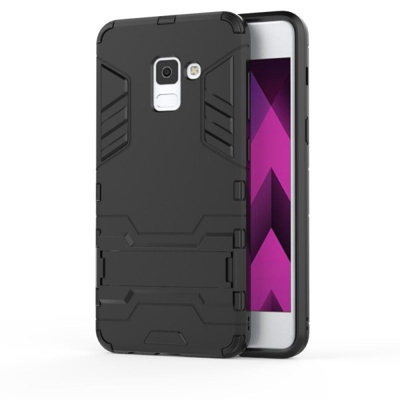 Cover Hoesje Samsung Galaxy A8 Rood Zwart Telefoonhoesje Ultrabestendig