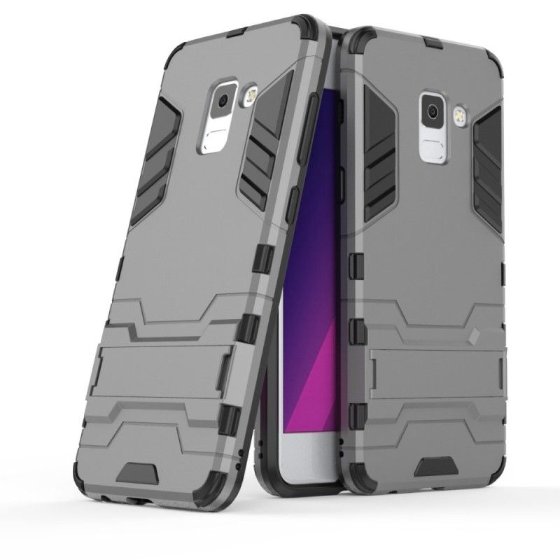 Cover Hoesje Samsung Galaxy A8 Rood Zwart Telefoonhoesje Ultrabestendig