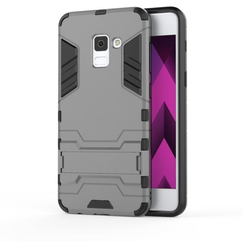 Cover Hoesje Samsung Galaxy A8 Rood Zwart Telefoonhoesje Ultrabestendig