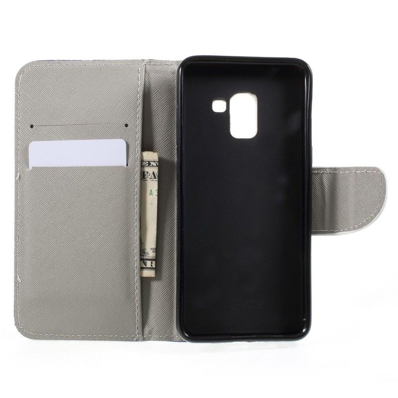 Flip Case Leren Samsung Galaxy A8 Bloeiende Boom