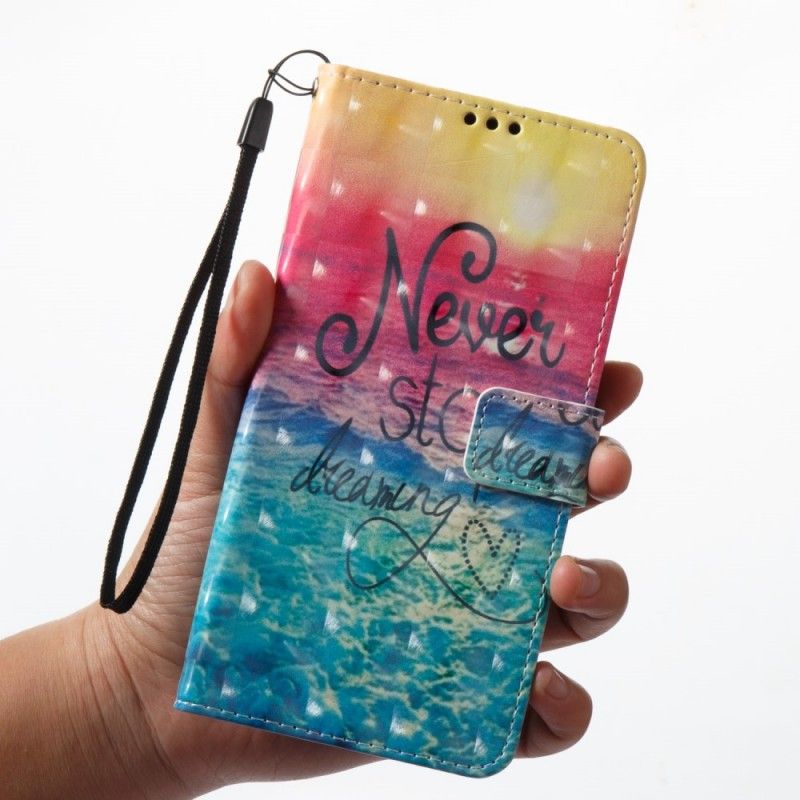 Flip Case Leren Samsung Galaxy A8 Stop Nooit Met Dromen 3D
