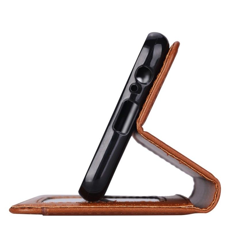 Folio-hoesje voor Samsung Galaxy A8 Rood Zwart Kaarthouder Van Kunstleer
