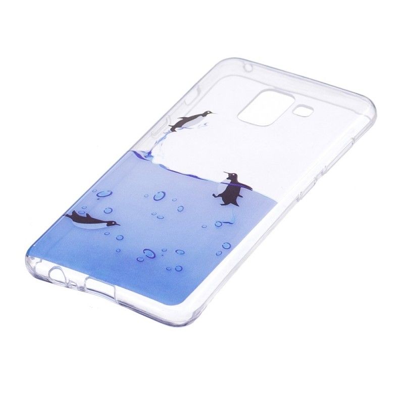 Hoesje Samsung Galaxy A8 Telefoonhoesje Spel Met Pinguïns