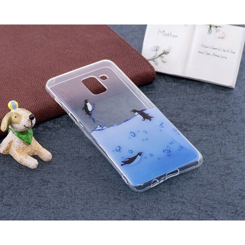 Hoesje Samsung Galaxy A8 Telefoonhoesje Spel Met Pinguïns