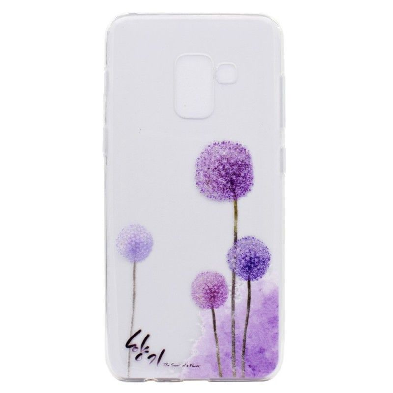 Hoesje voor Samsung Galaxy A8 Transparant Gekleurde Paardenbloemen