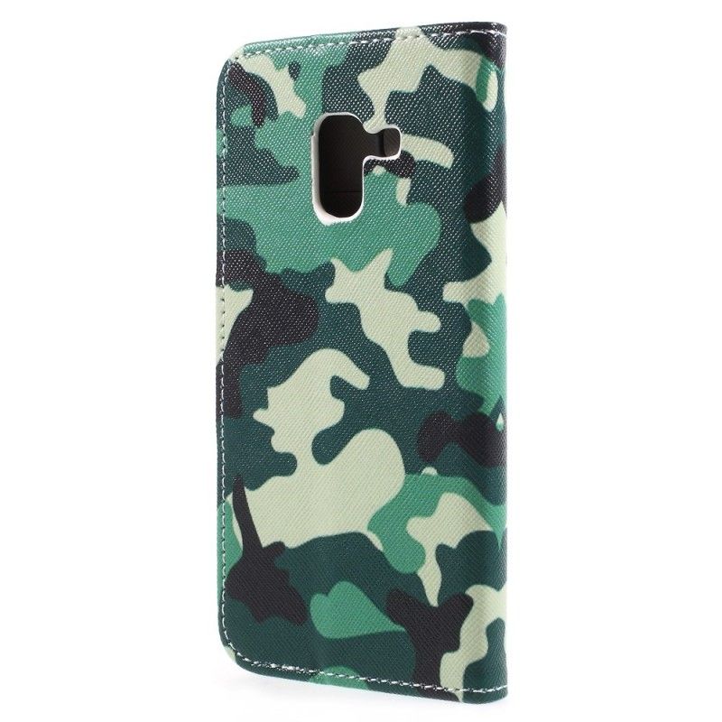 Leren Hoesje Samsung Galaxy A8 Militaire Camouflage