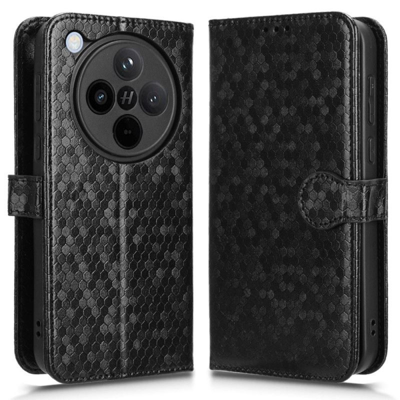 Leren Hoesje Oppo Find X8 Glanzende Band Met Stippen Bescherming Hoesje