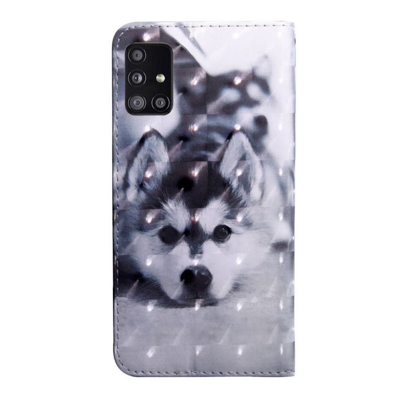 Bescherming Hoesje Samsung Galaxy A51 5G Telefoonhoesje Zwart-Witte Hond
