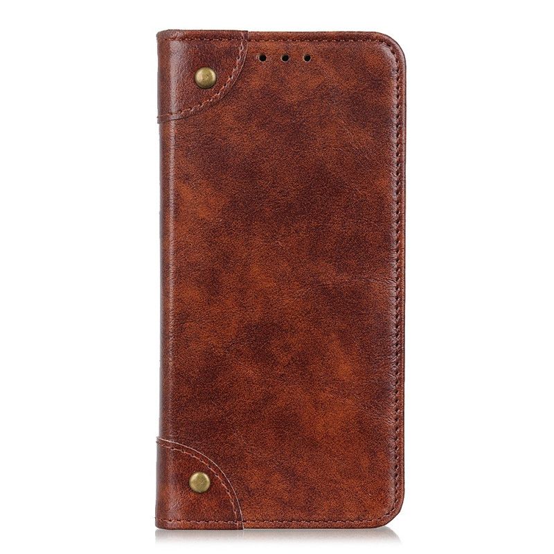 Folio-hoesje voor Samsung Galaxy A51 5G Vintage Splitleren Klinknagels