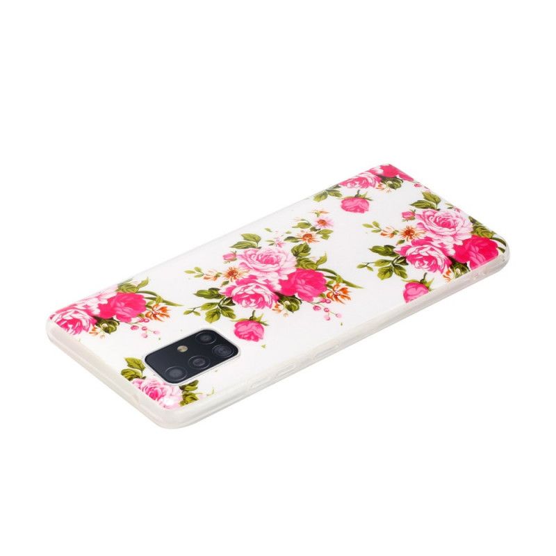 Hoesje Samsung Galaxy A51 5G Fluorescerende Vrijheidsbloemen