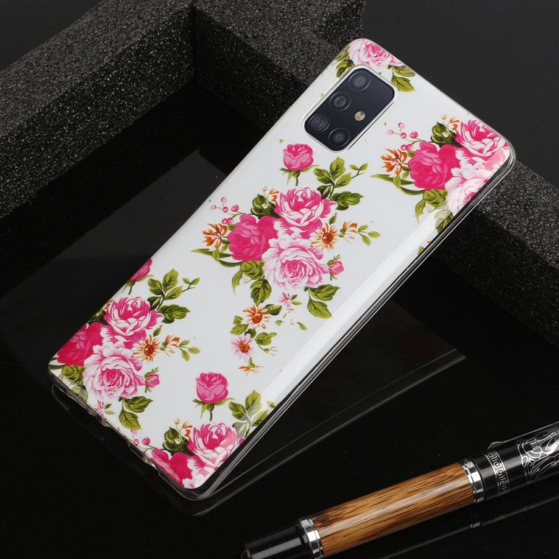 Hoesje Samsung Galaxy A51 5G Fluorescerende Vrijheidsbloemen