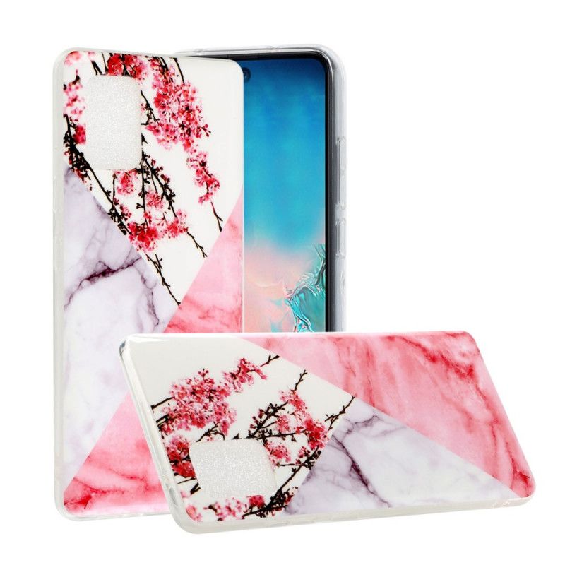 Hoesje Samsung Galaxy A51 5G Gemarmerde Pruimenbloesems