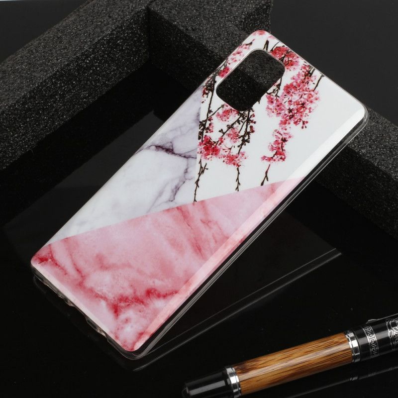 Hoesje Samsung Galaxy A51 5G Gemarmerde Pruimenbloesems