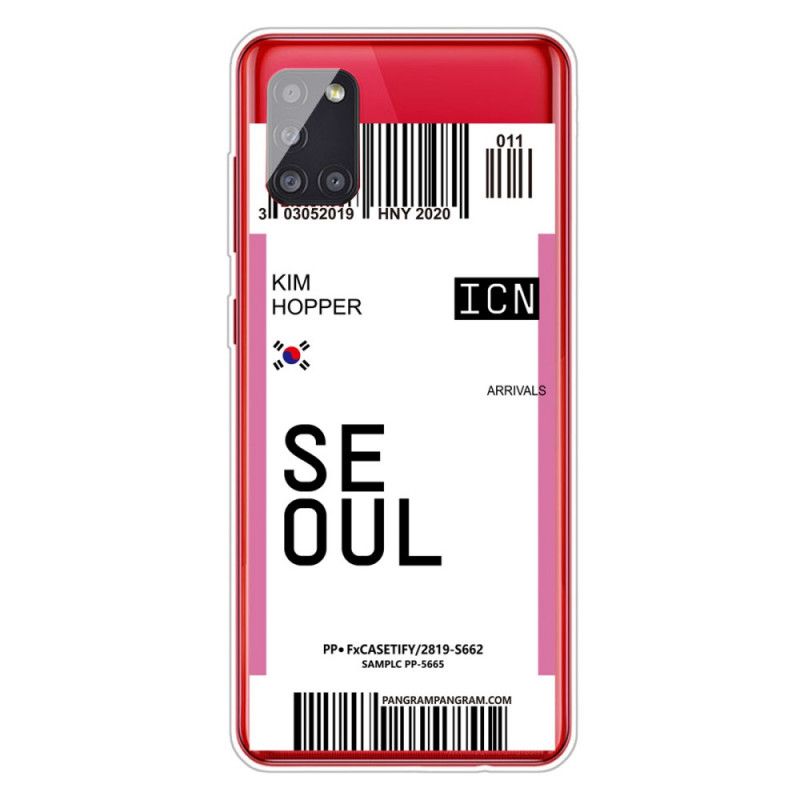 Hoesje Samsung Galaxy A51 5G Roze Magenta Instapkaart Naar Seoul