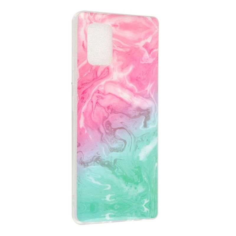 Hoesje Samsung Galaxy A51 5G Wit Zwart Marmer