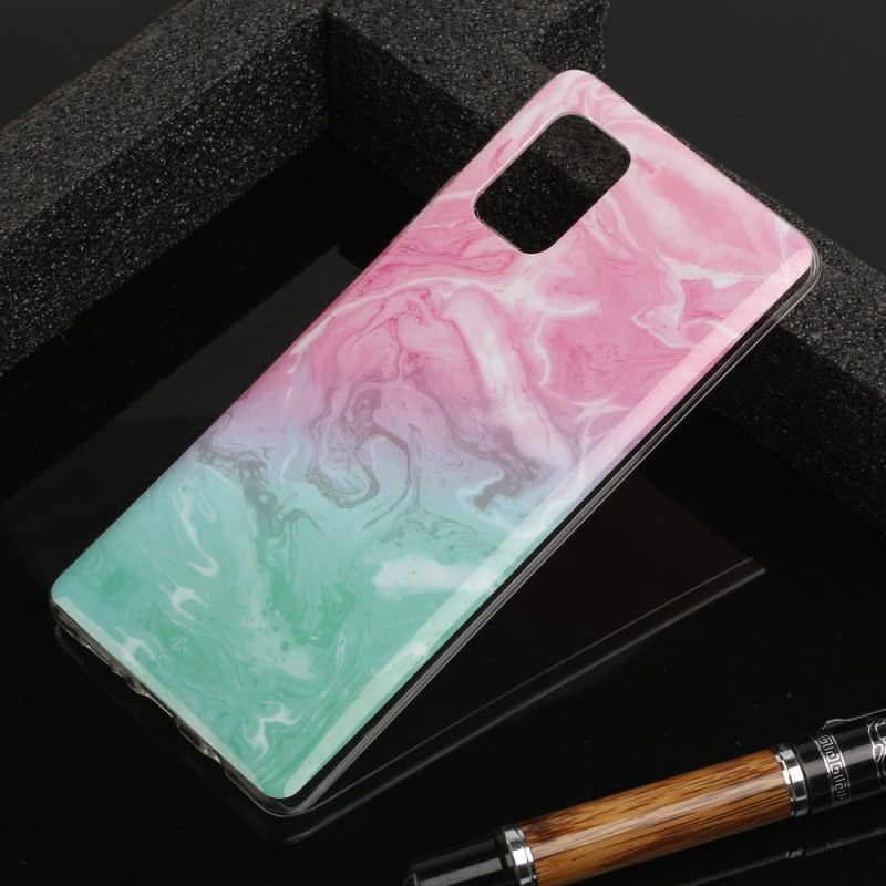 Hoesje Samsung Galaxy A51 5G Wit Zwart Marmer