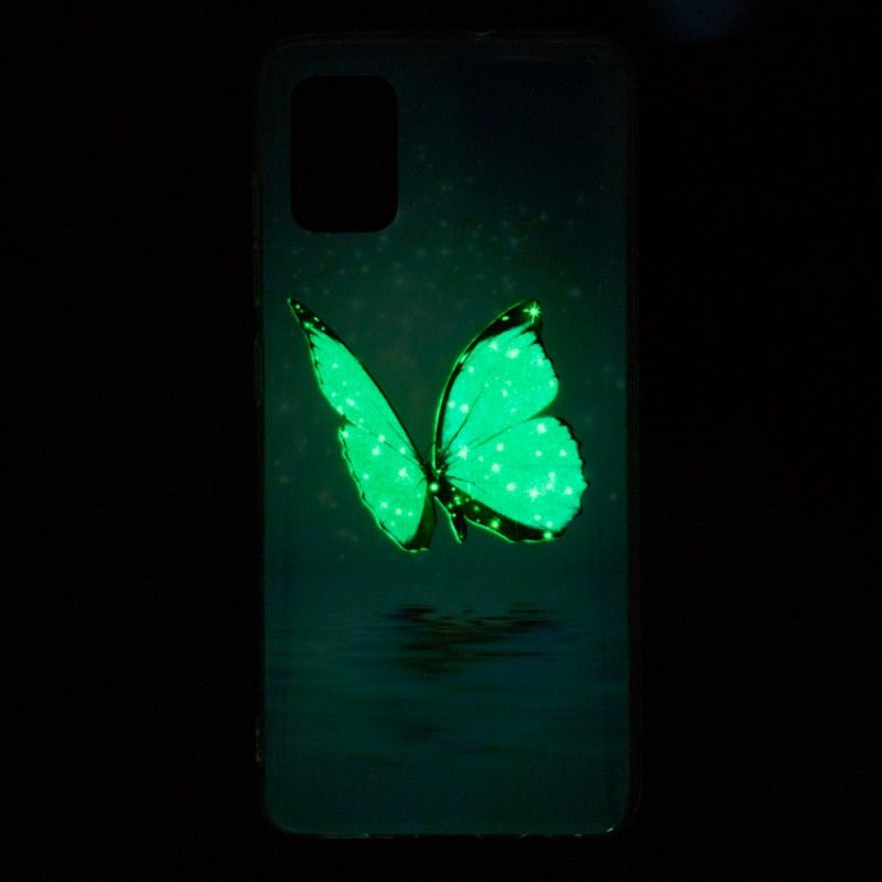 Hoesje voor Samsung Galaxy A51 5G Fluorescerende Blauwe Vlinder