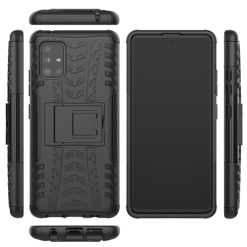 Hoesje voor Samsung Galaxy A51 5G Wit Zwart Hyperresistent
