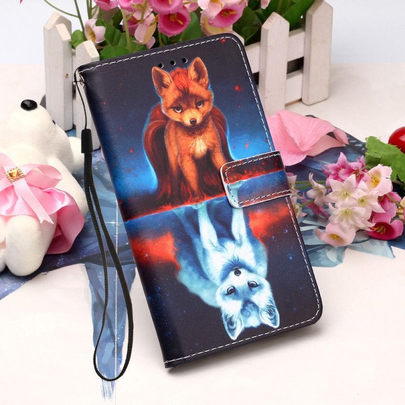 Leren Hoesje Samsung Galaxy A51 5G Weerspiegeling Van Julien De Hond Met String