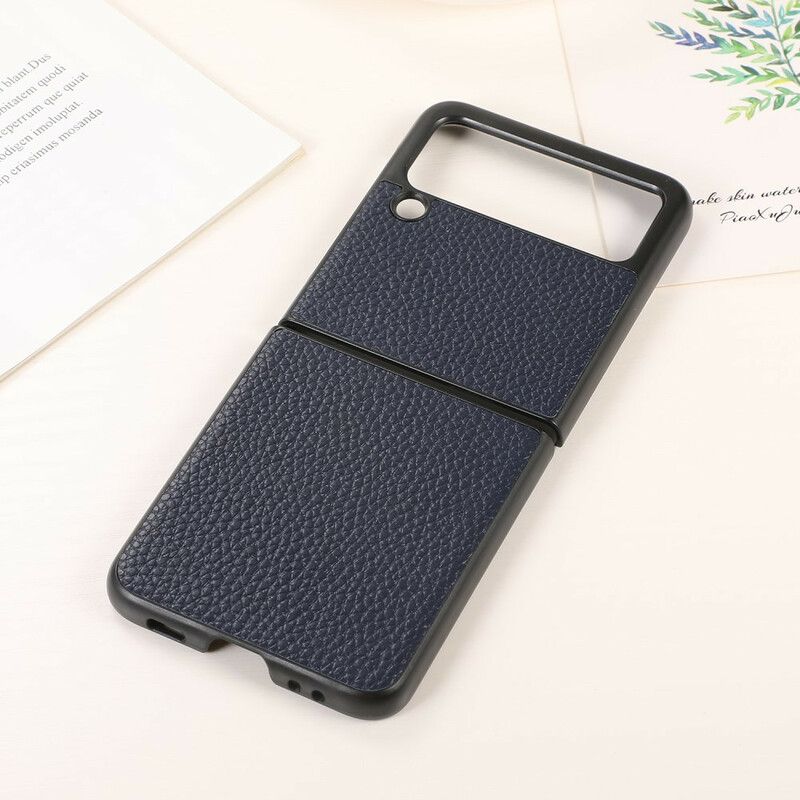 Case Hoesje Samsung Galaxy Z Flip 3 5g Telefoonhoesje Echt Leer Litchi Kleur