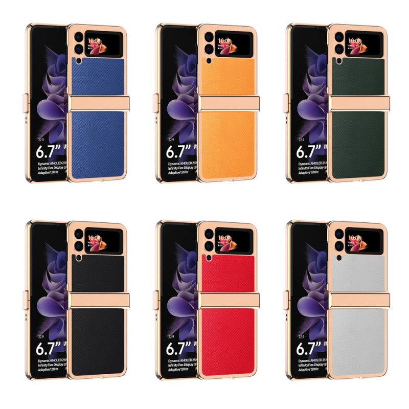 Case Hoesje Samsung Galaxy Z Flip 3 5g Telefoonhoesje Koolstofvezel 3 Stuks