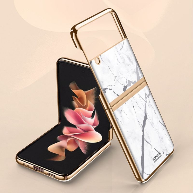 Case Hoesje Samsung Galaxy Z Flip 3 5g Telefoonhoesje Marmeren Stijl