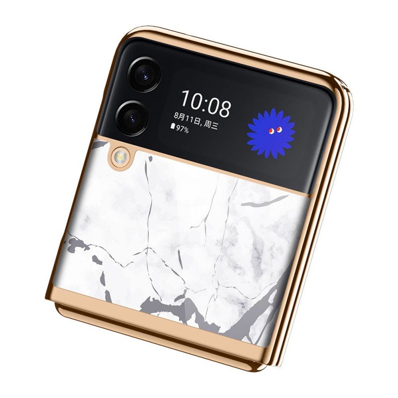 Case Hoesje Samsung Galaxy Z Flip 3 5g Telefoonhoesje Marmeren Stijl