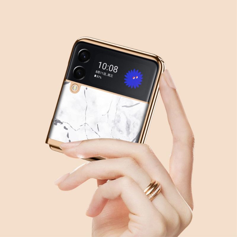 Case Hoesje Samsung Galaxy Z Flip 3 5g Telefoonhoesje Marmeren Stijl