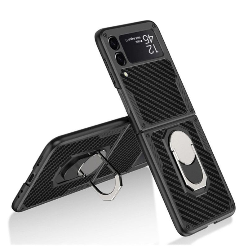 Hoesje Samsung Galaxy Z Flip 3 5g Gkk Carbon Steunring