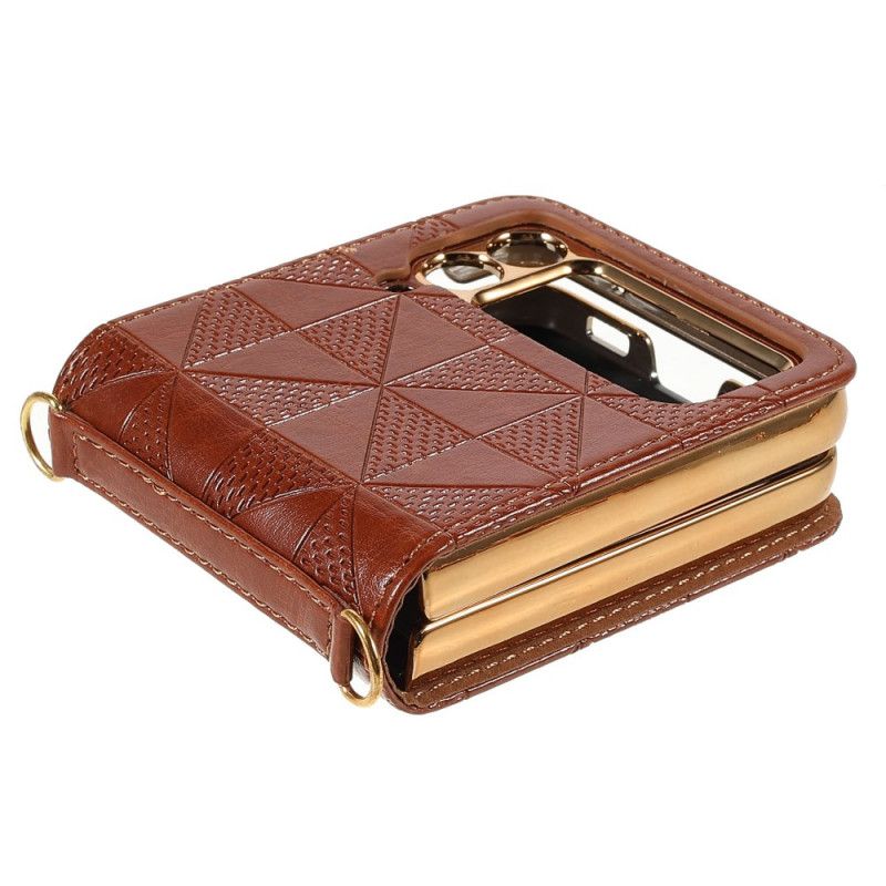 Hoesje Samsung Galaxy Z Flip 3 5g Kunstleer Koord Bescherming Hoesje