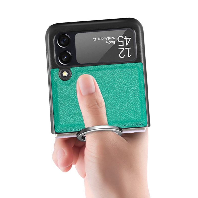 Hoesje Samsung Galaxy Z Flip 3 5g Leereffect Met Ring