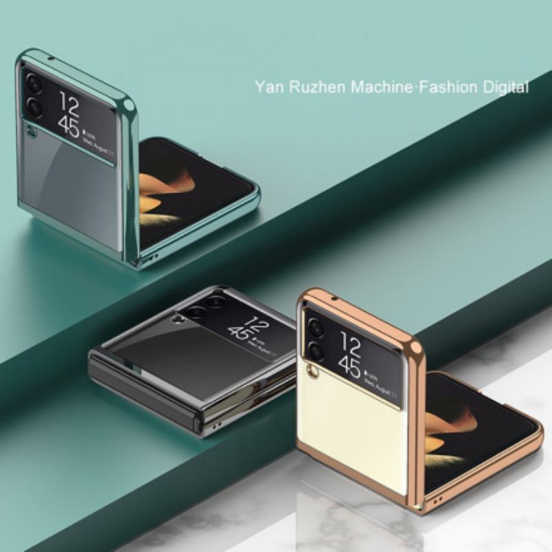 Hoesje Samsung Galaxy Z Flip 3 5g Metalen Stijl Randen Bescherming Hoesje