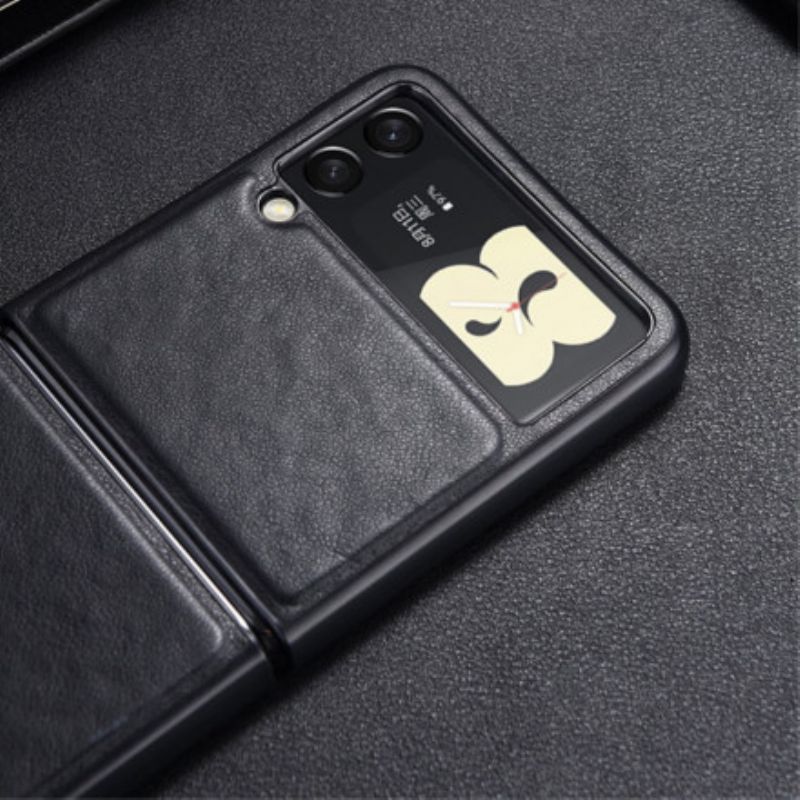Hoesje Samsung Galaxy Z Flip 3 5g Stiksels Met Leereffect