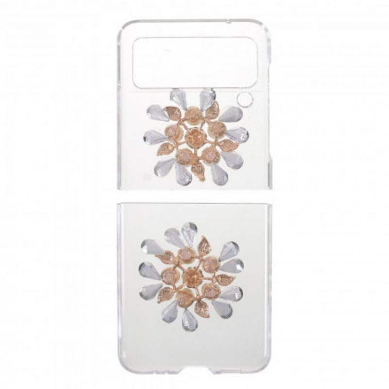 Hoesje Voor Samsung Galaxy Z Flip 3 5g Bloemen Edelstenen