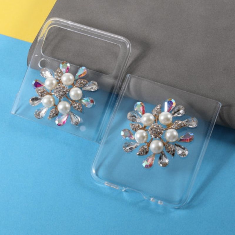 Hoesje Voor Samsung Galaxy Z Flip 3 5g Bloemen Edelstenen