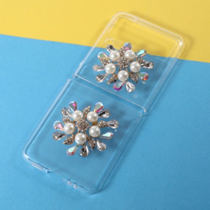 Hoesje Voor Samsung Galaxy Z Flip 3 5g Bloemen Edelstenen