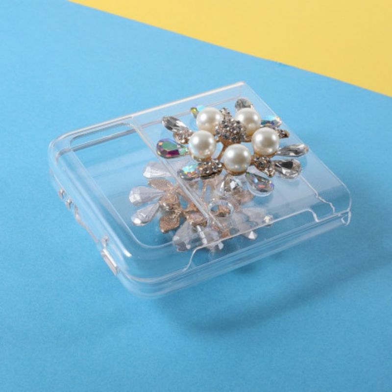 Hoesje Voor Samsung Galaxy Z Flip 3 5g Bloemen Edelstenen