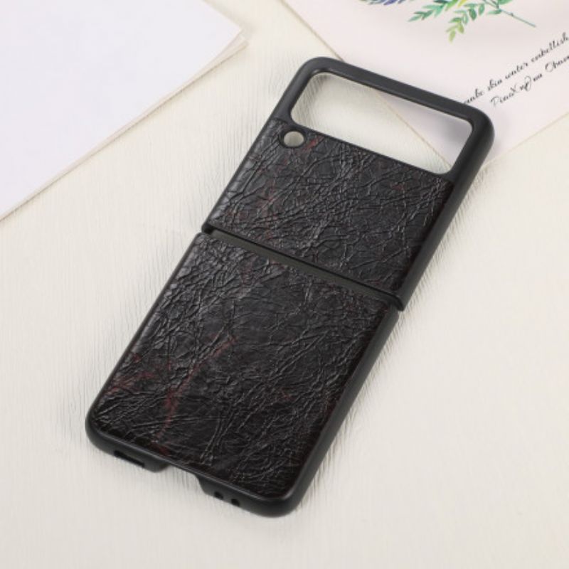 Hoesje Voor Samsung Galaxy Z Flip 3 5g Gestructureerd Kunstleer