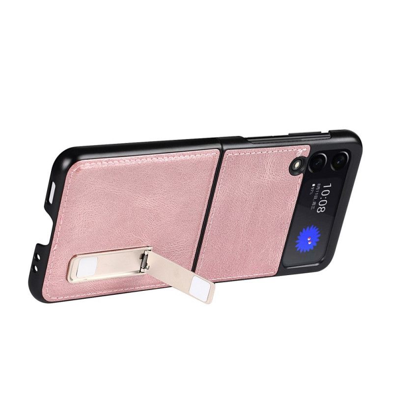 Hoesje Voor Samsung Galaxy Z Flip 3 5g Stijl Lederen Standaard