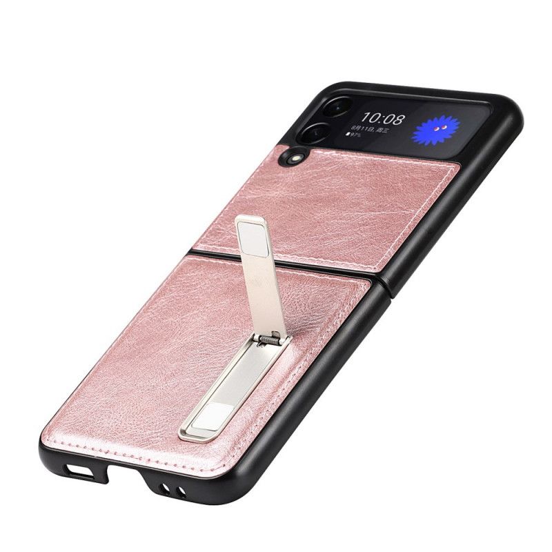 Hoesje Voor Samsung Galaxy Z Flip 3 5g Stijl Lederen Standaard