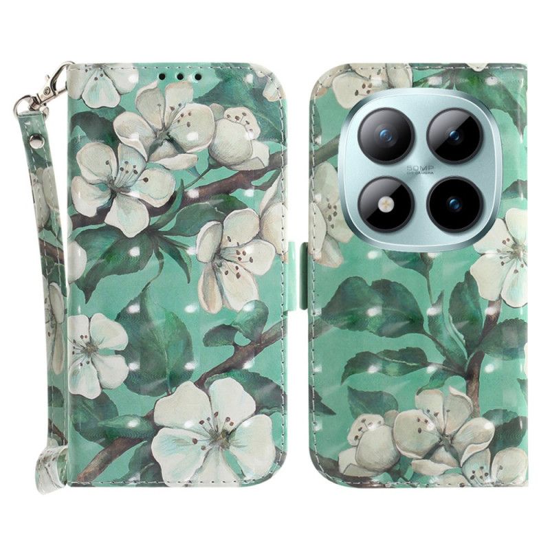 Flip Case Leren Xiaomi Redmi Note 15 Pro Plus 5g Aquarelbloemen