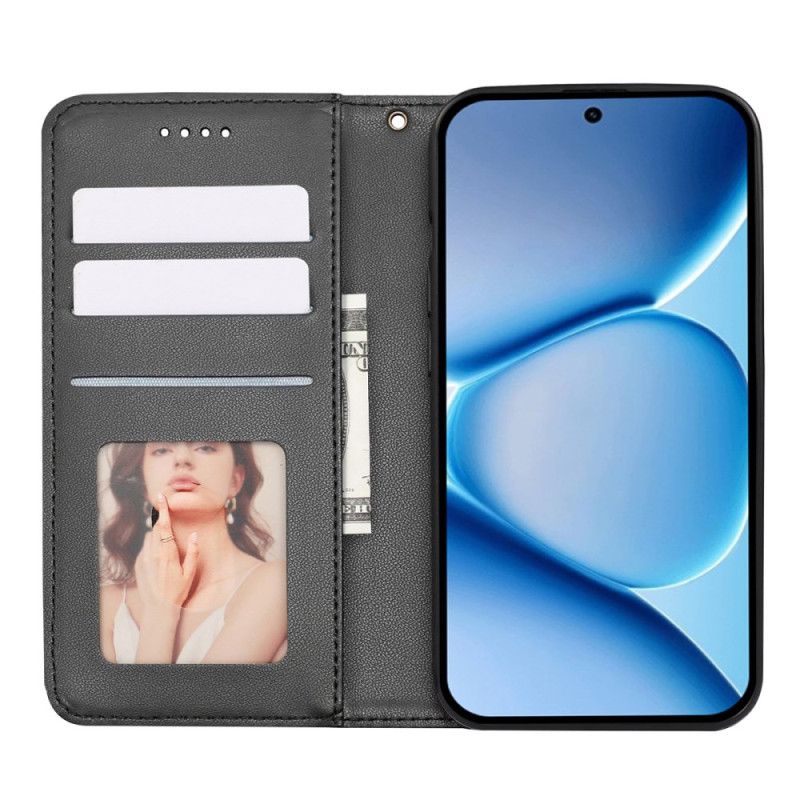 Flip Case Leren Xiaomi Redmi Note 15 Pro Plus 5g Flipcover Met Bandje En Rand