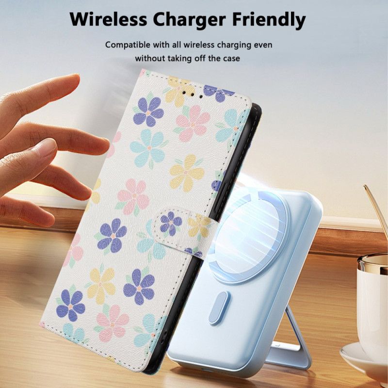 Flip Case Leren Xiaomi Redmi Note 15 Pro Plus 5g Kleine Bloemen