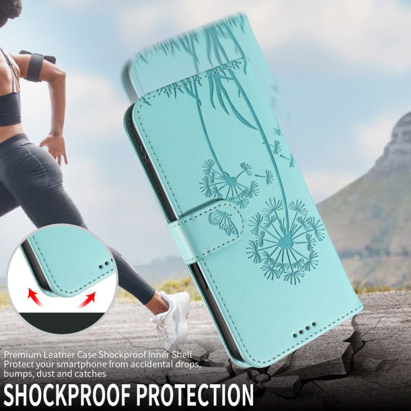 Flip Case Leren Xiaomi Redmi Note 15 Pro Plus 5g Paardenbloempatroon En Bandje