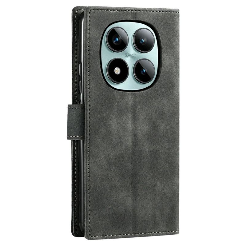 Flip Case Leren Xiaomi Redmi Note 15 Pro Plus 5g Tweekleurige Portemonnee Met Retro Bandje