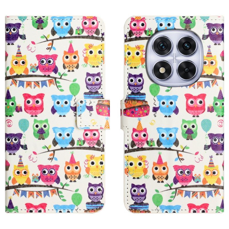 Flip Case Leren Xiaomi Redmi Note 15 Pro Plus 5g Uilenpatroon