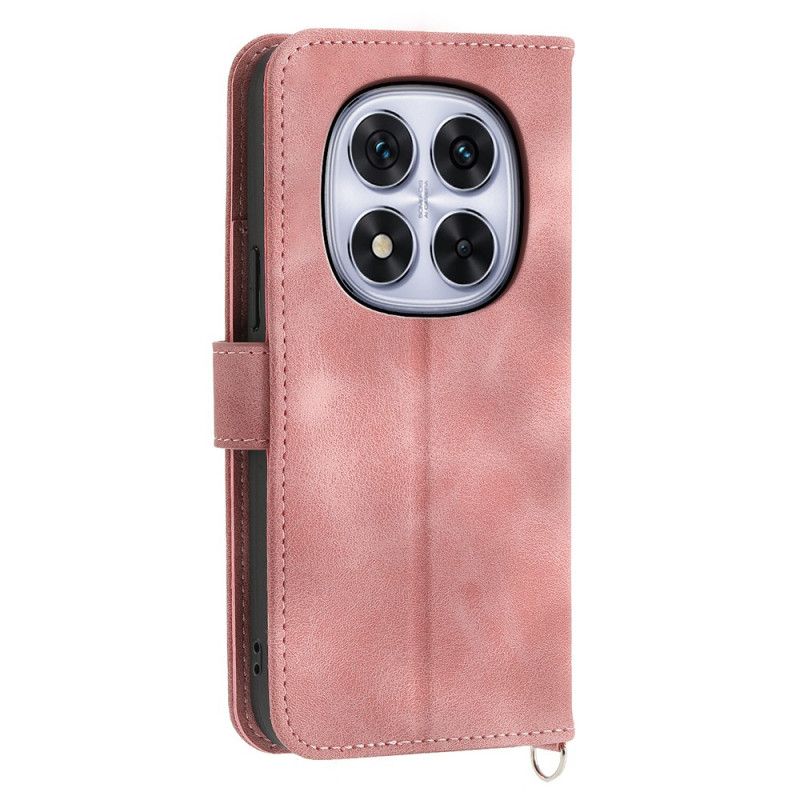Folio-hoesje Xiaomi Redmi Note 15 Pro Plus 5g Bloemenpatroon Met Schouderband En Riem