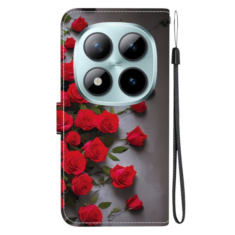 Folio-hoesje Xiaomi Redmi Note 15 Pro Plus 5g Rode Rozen