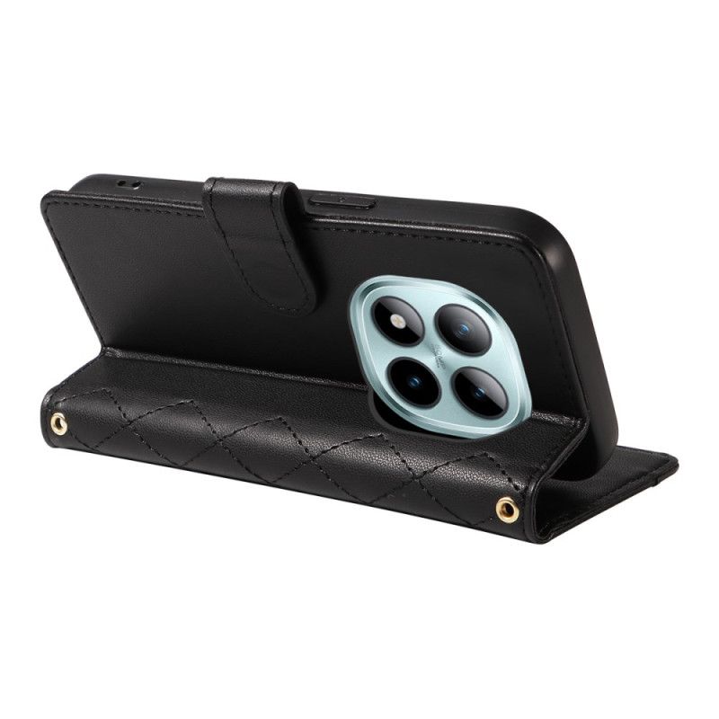 Folio-hoesje Xiaomi Redmi Note 15 Pro Plus 5g Telefoonhoesje Gewatteerd Met Bandje En Schouderband